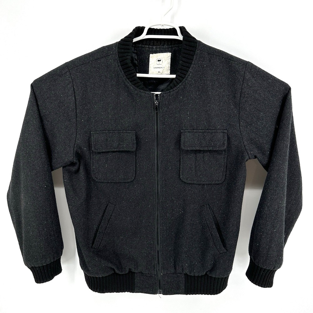 Gramercy Men's Bomber Jacket Size XL Black Pockets Full Zip